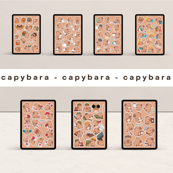 500+ ADORABLE CAPYBARA HOLIDAY SUMMER ACTIVITY STICKERS | DOWNLOADABLE | PRINTABLE